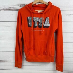 UTSA Roadrunners Hoodie Three Square Pullover Womens‎ S Orange Silver Graphic